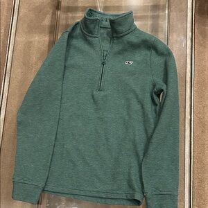 Vineyard Vines Kids Green Half-Zip Sweater